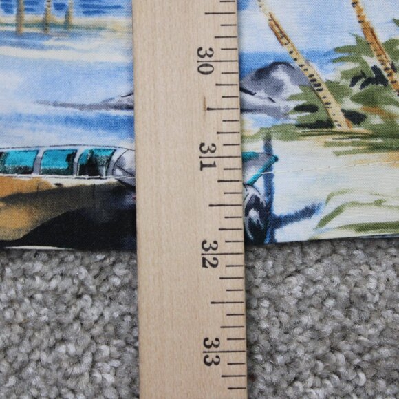 Kalaheo Hawaiian Shirt Mens XL Blue S/S WWII Bombers Fighters Planes Made in USA - Picture 13 of 14